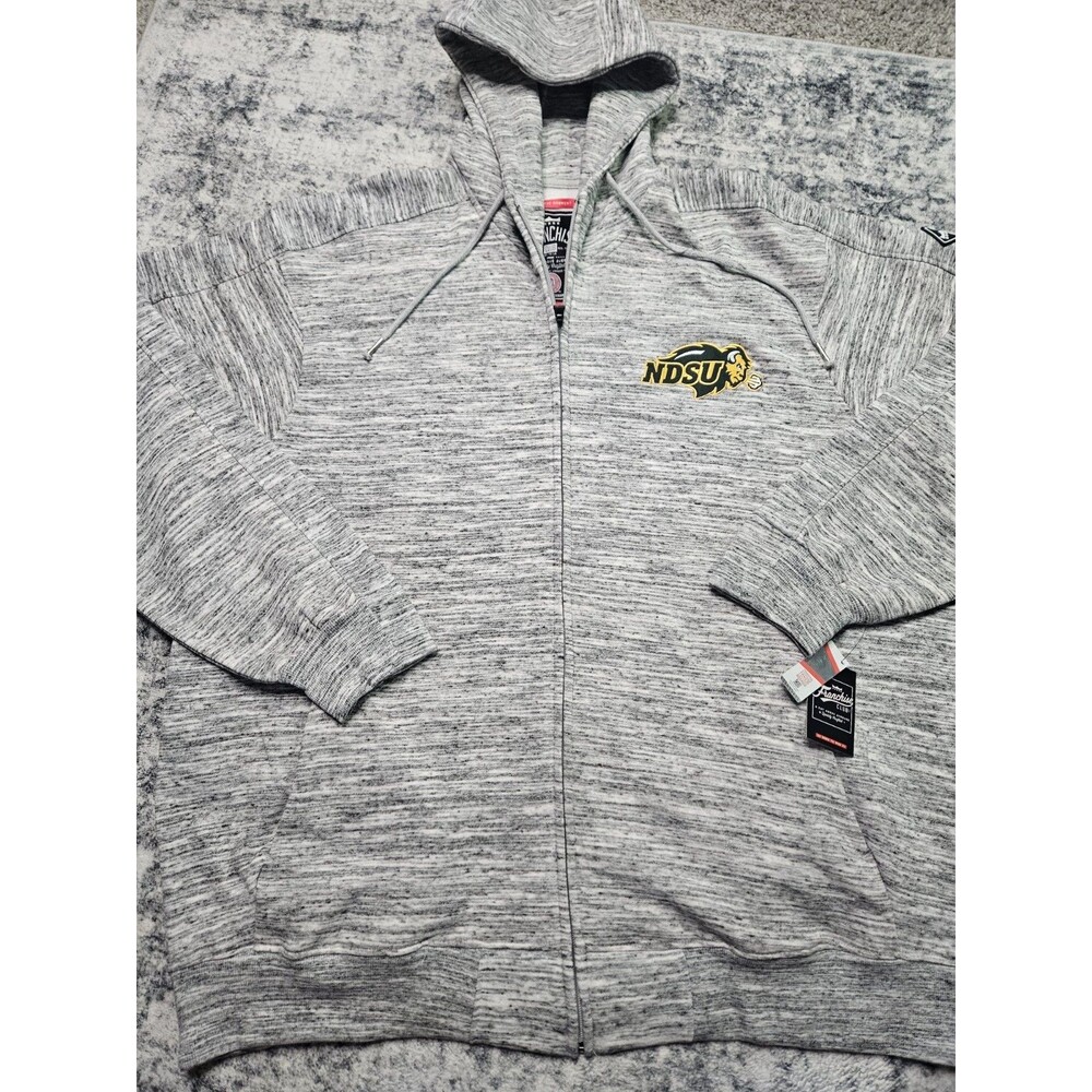 NDSU Bison Franchise Club NCAA Full Zip Hoodie Jacket Heather Gray Size XXXL NWT